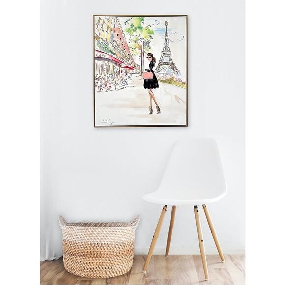 Colleen Karis Liesl Long Girl in Paris Painting Framed Woman Modern Wall Art - Picture 4 of 8